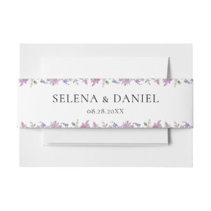 Bandeau De Faire-part Mariage moderne chic Lavande violet Fleurs