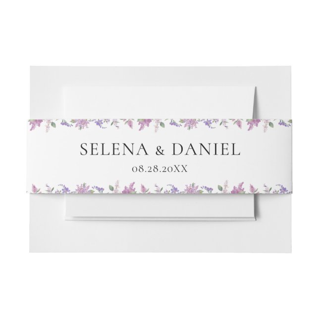 Bandeau De Faire-part Mariage moderne chic Lavande violet Fleurs (Devant Example)
