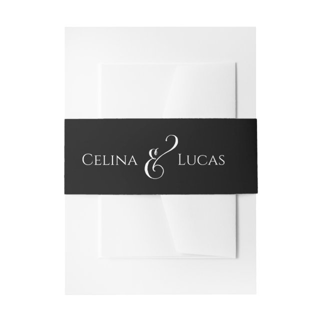 Bandeau De Faire-part Mariage moderne de luxe noir et blanc (Devant example)