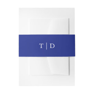 Bandeau De Faire-part Mariage Moderne Élégant Bleu Royal Monogramme