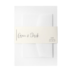 Bandeau De Faire-part Mariage moderne en ivoire élégant