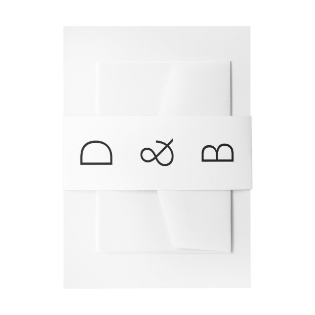 Bandeau De Faire-part Mariage Moderne et Audacieux Noir Blanc Initiale  (Devant example)