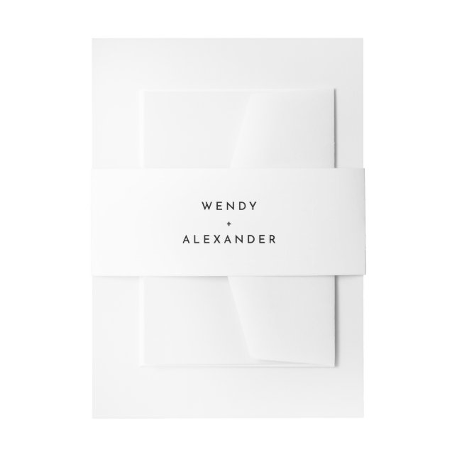 Bandeau De Faire-part Mariage Moderne Gras Blanc (Devant example)