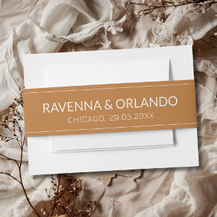Bandeau De Faire-part Mariage Moderne Intemporel en Cuivre Ancien