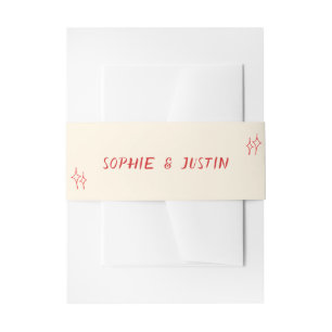 Bandeau De Faire-part Mariage Moderne Minimaliste avec Typographie Rouge
