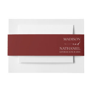 Bandeau De Faire-part Mariage Moderne Minimaliste Élégant Bourgogne