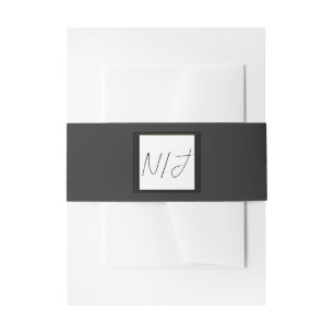 Bandeau De Faire-part Mariage Moderne Minimaliste Élégant Noir Gris Or