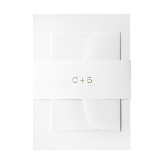 Bandeau De Faire-part Mariage Moderne Monogramme Doré (Devant example)