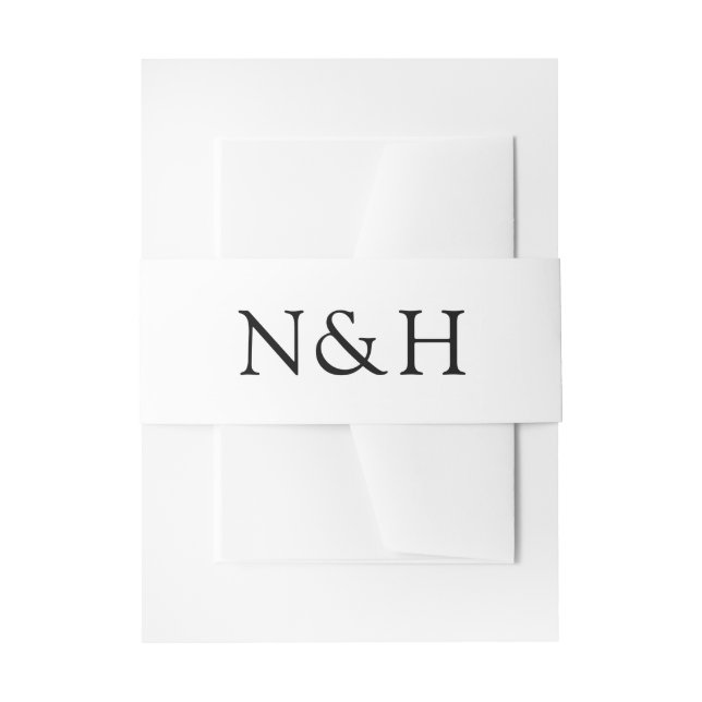Bandeau De Faire-part Mariage Moderne Monogramme Gras Noir et Blanc (Devant example)