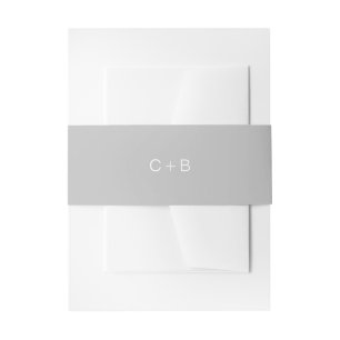 Bandeau De Faire-part Mariage moderne monogramme gris