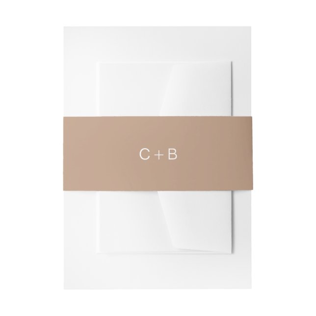 Bandeau De Faire-part Mariage Moderne Monogramme Marron (Devant example)