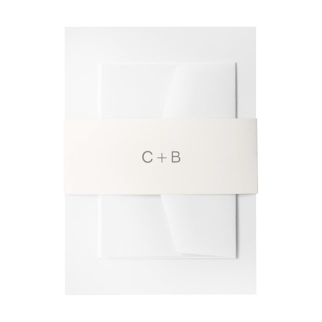 Bandeau De Faire-part Mariage Moderne Monogramme Neutre (Devant example)
