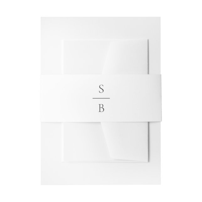 Bandeau De Faire-part Mariage Moderne Monogramme Noir et Blanc (Devant example)