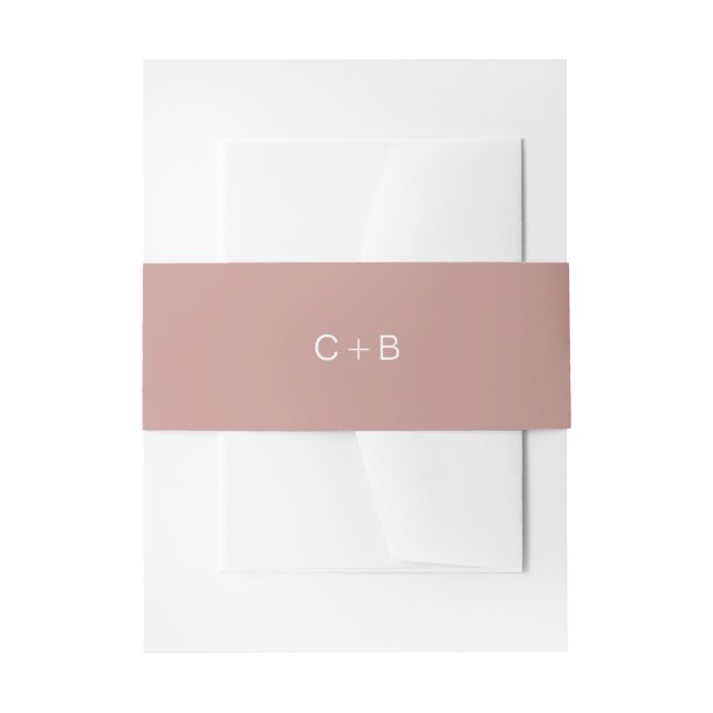 Bandeau De Faire-part Mariage Moderne Monogramme Rose (Devant example)