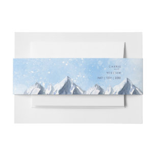 Bandeau De Faire-part Mariage Moderne Montagne Hivernale