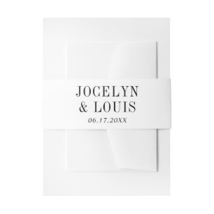 Bandeau De Faire-part Mariage Moderne Noir et Blanc Audacieux