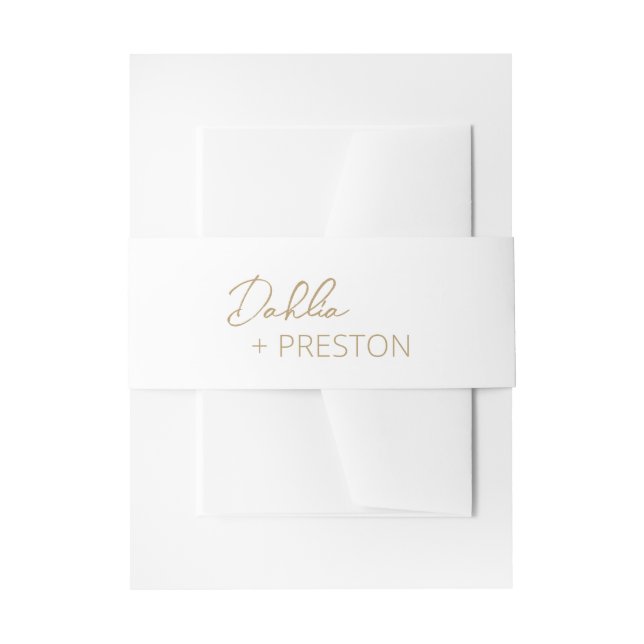 Bandeau De Faire-part Mariage Moderne Or Minimaliste (Devant example)