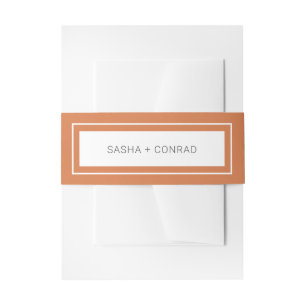 Bandeau De Faire-part Mariage Moderne Orange Coucher de Soleil Bordure G