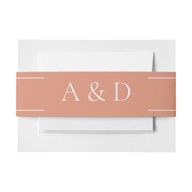 Bandeau De Faire-part Mariage Moderne Orange Pastel (Devant Example)