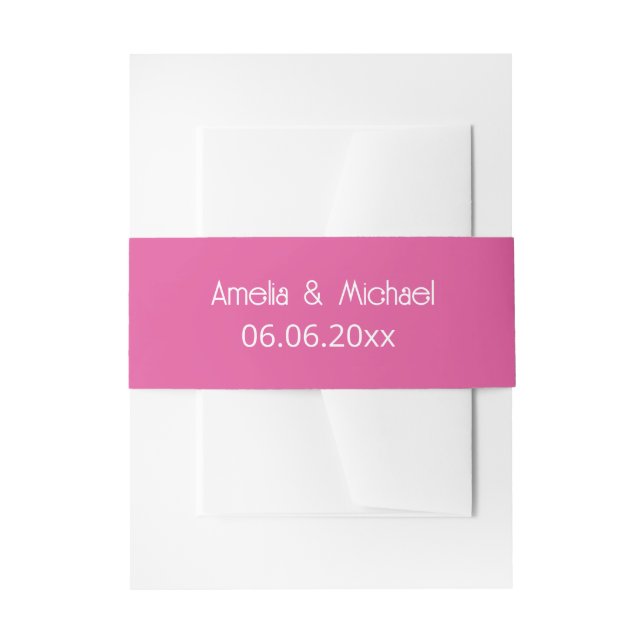 Bandeau De Faire-part Mariage Moderne Rose Framboise (Devant example)