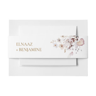 Bandeau De Faire-part Mariage Moderne Simple Automne Fleurs Séchées et F