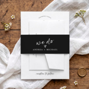 Bandeau De Faire-part Mariage Moderne Simple Noir et Blanc Amusant