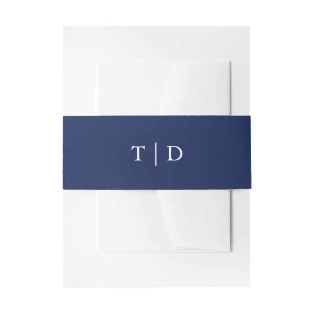 Bandeau De Faire-part Mariage moderne Trisha Navy Blue (Devant example)