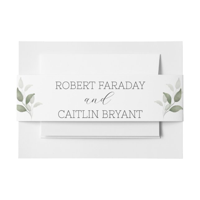 Bandeau De Faire-part Mariage moderne verdure (Devant Example)