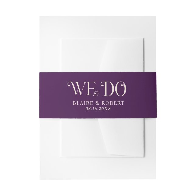 Bandeau De Faire-part Mariage Moderne Violet Blaire (Devant example)
