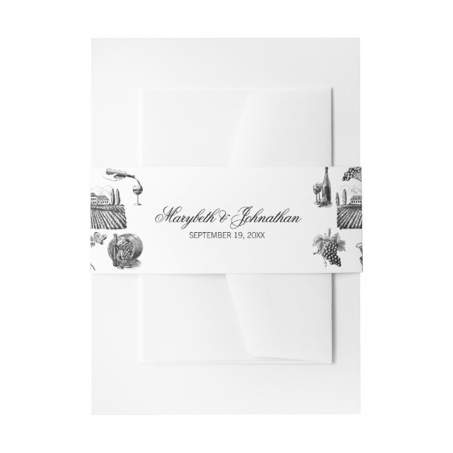 Bandeau De Faire-part Mariage modifiable blanc Toile & Calligraphie (Devant example)