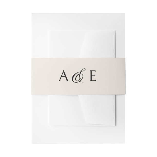Bandeau De Faire-part Mariage Monogram Ampersand Champagne (Devant example)