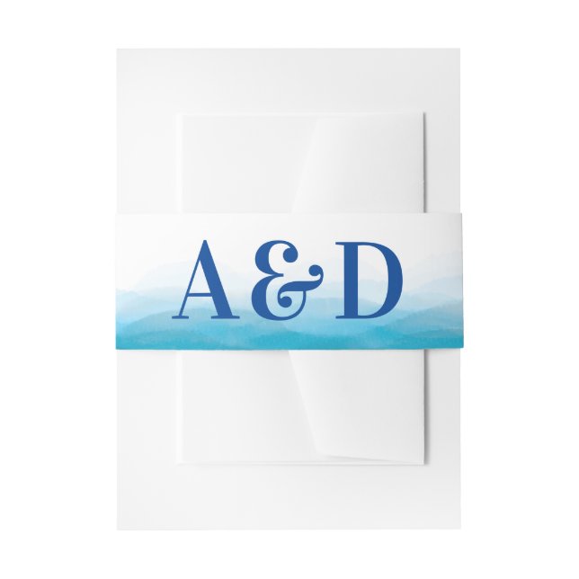 Bandeau De Faire-part Mariage Monogram Belly Band pour Ocean Waves Suite (Devant example)
