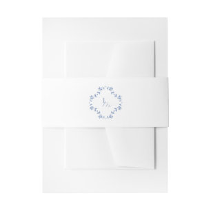 Bandeau De Faire-part Mariage Monogramme bleu et blanc