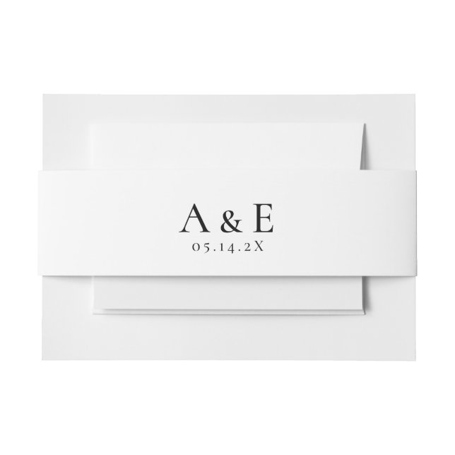 Bandeau De Faire-part Mariage Monogramme Moderne Couples Noir & Blanc  (Devant Example)