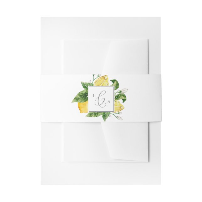 Bandeau De Faire-part Mariage Monogramme moderne Lemon Garden (Devant example)