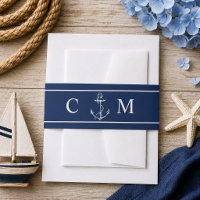 Mariage Monogramme Naval Ancre Blanche
