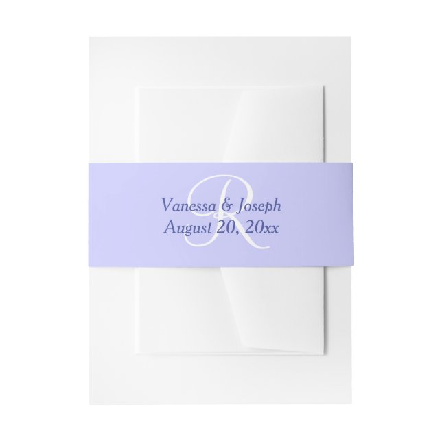 Bandeau De Faire-part Mariage Monogramme Pervenche (Devant example)