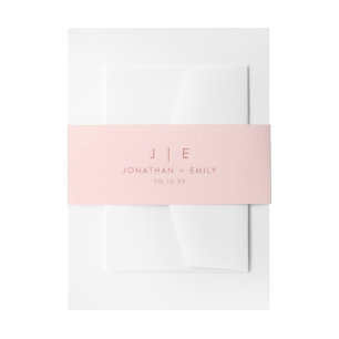 Bandeau De Faire-part Mariage monogramme rose pâle minimaliste