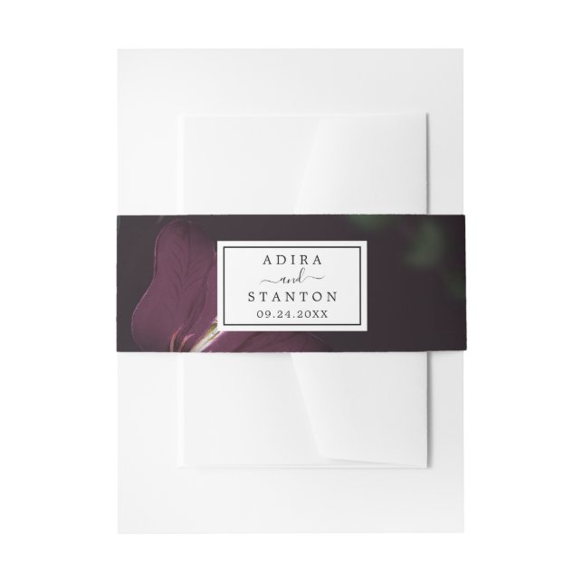 Bandeau De Faire-part Mariage Motif Moody Purple Blooms (Devant example)