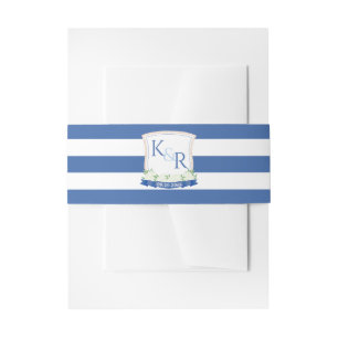 Bandeau De Faire-part Mariage nautique Marine White Monogram Crest