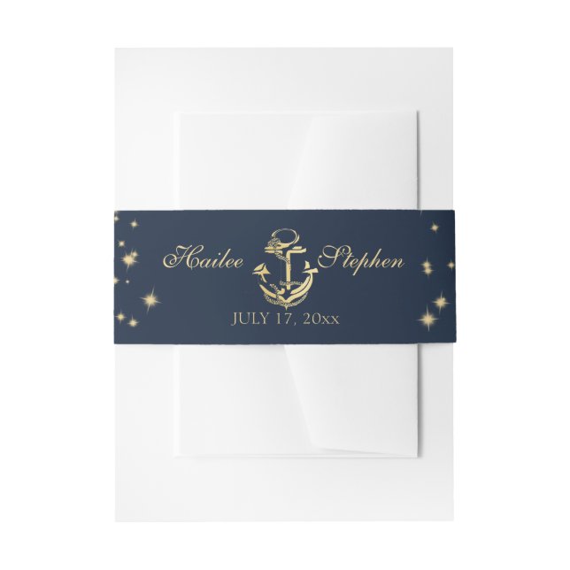 Bandeau De Faire-part Mariage Nautique Starry Midnight Sky (Devant example)
