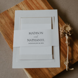 Bandeau De Faire-part Mariage noir blanc minimaliste