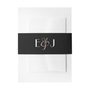 Bandeau De Faire-part Mariage noir blanc minimaliste moderne