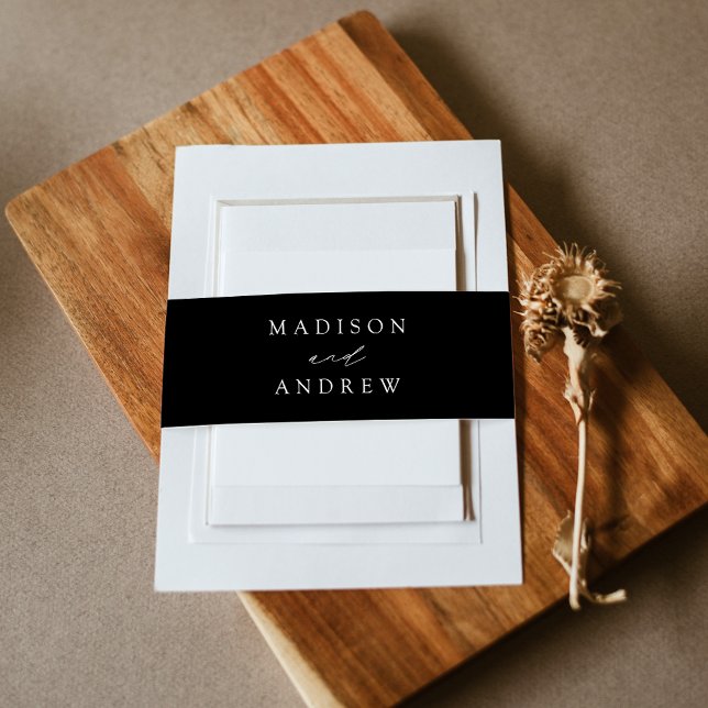 Bandeau De Faire-part Mariage noir et blanc moderne (Créateur téléchargé)