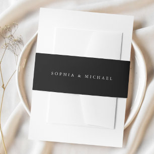 Bandeau De Faire-part Mariage noir noir blanc intemporel noir