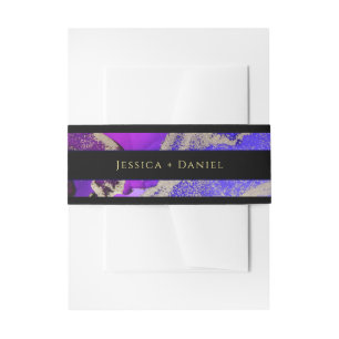 Bandeau De Faire-part Mariage noir rose violet