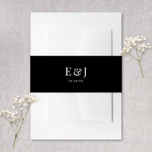 Bandeau De Faire-part Mariage Noir Typographie Vintage Élégant Classique