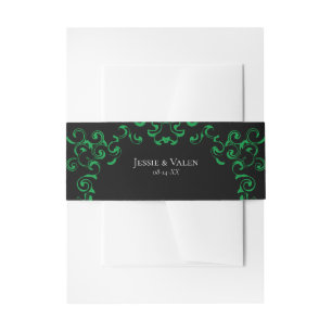 Bandeau De Faire-part Mariage noir vert