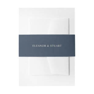 Bandeau De Faire-part Mariage Noms Simples Bleu Marine