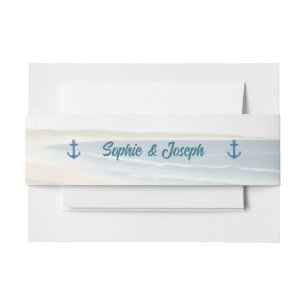 Bandeau De Faire-part Mariage Nouvelle-Angleterre Côté Océan Aquarelle